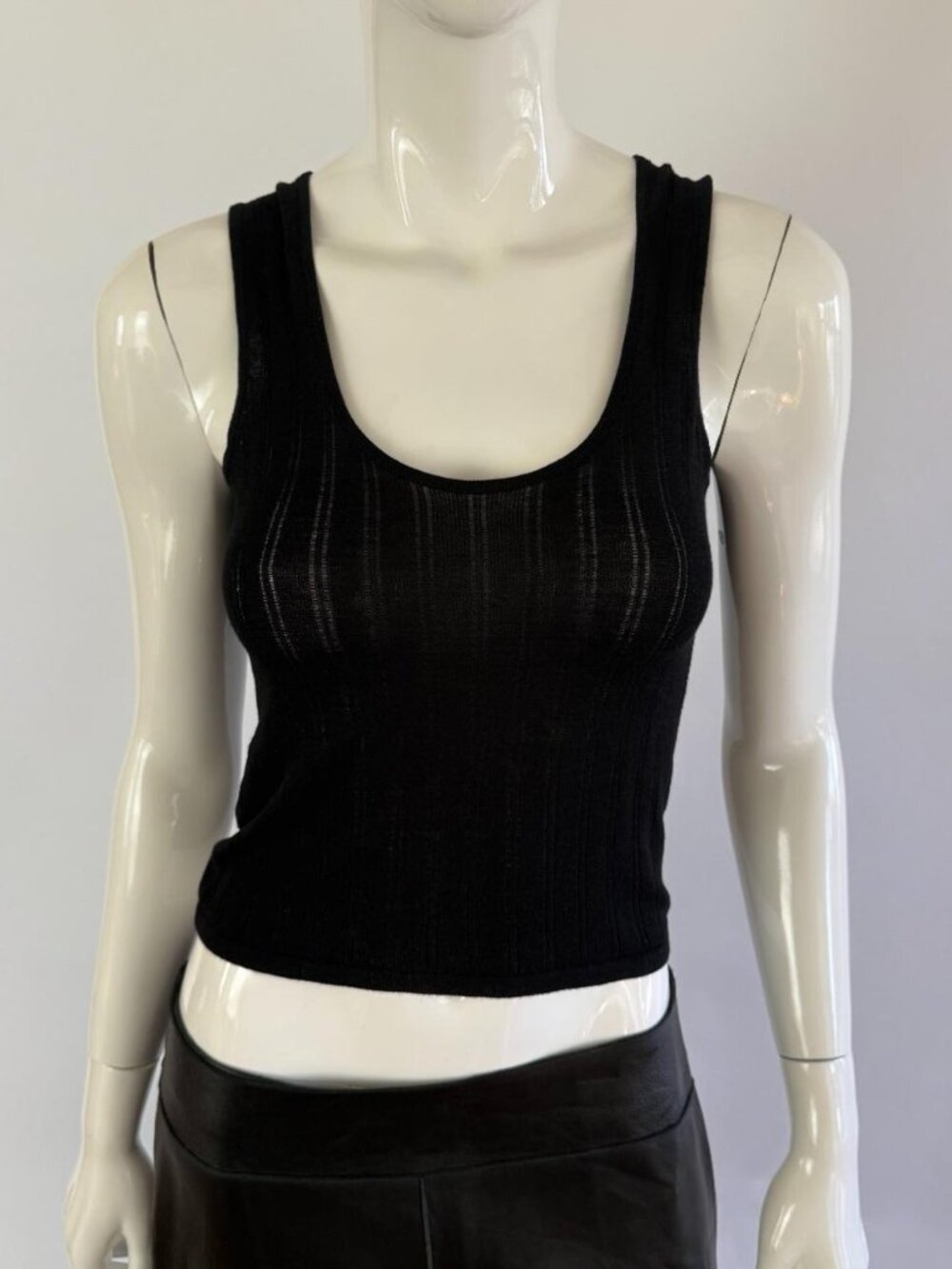 Versus Versace Vintage 90s Drop-Needle Knit Tank Top